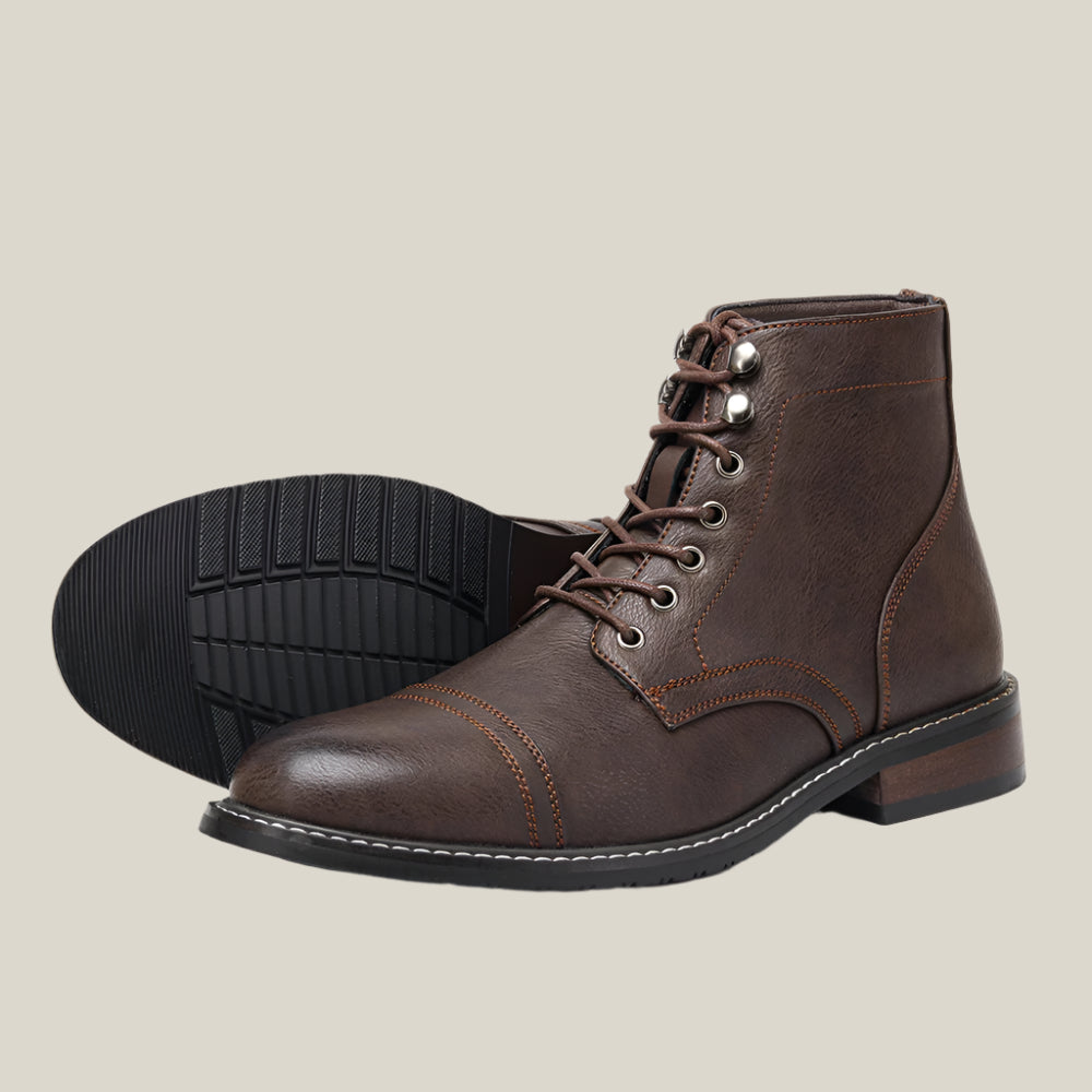 Frontier Cap Toe Leather Boots - Oakern