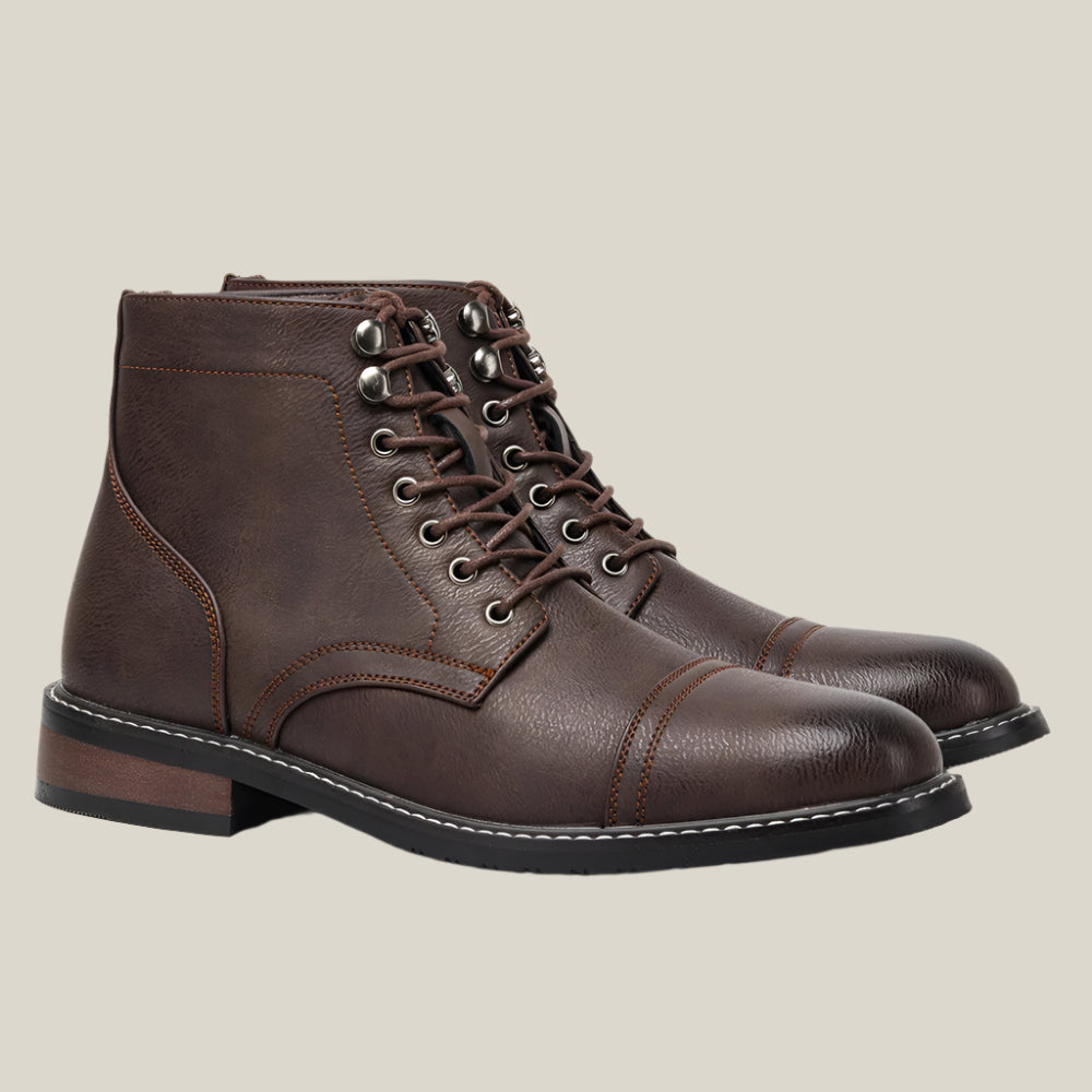 Frontier Cap Toe Leather Boots - Oakern