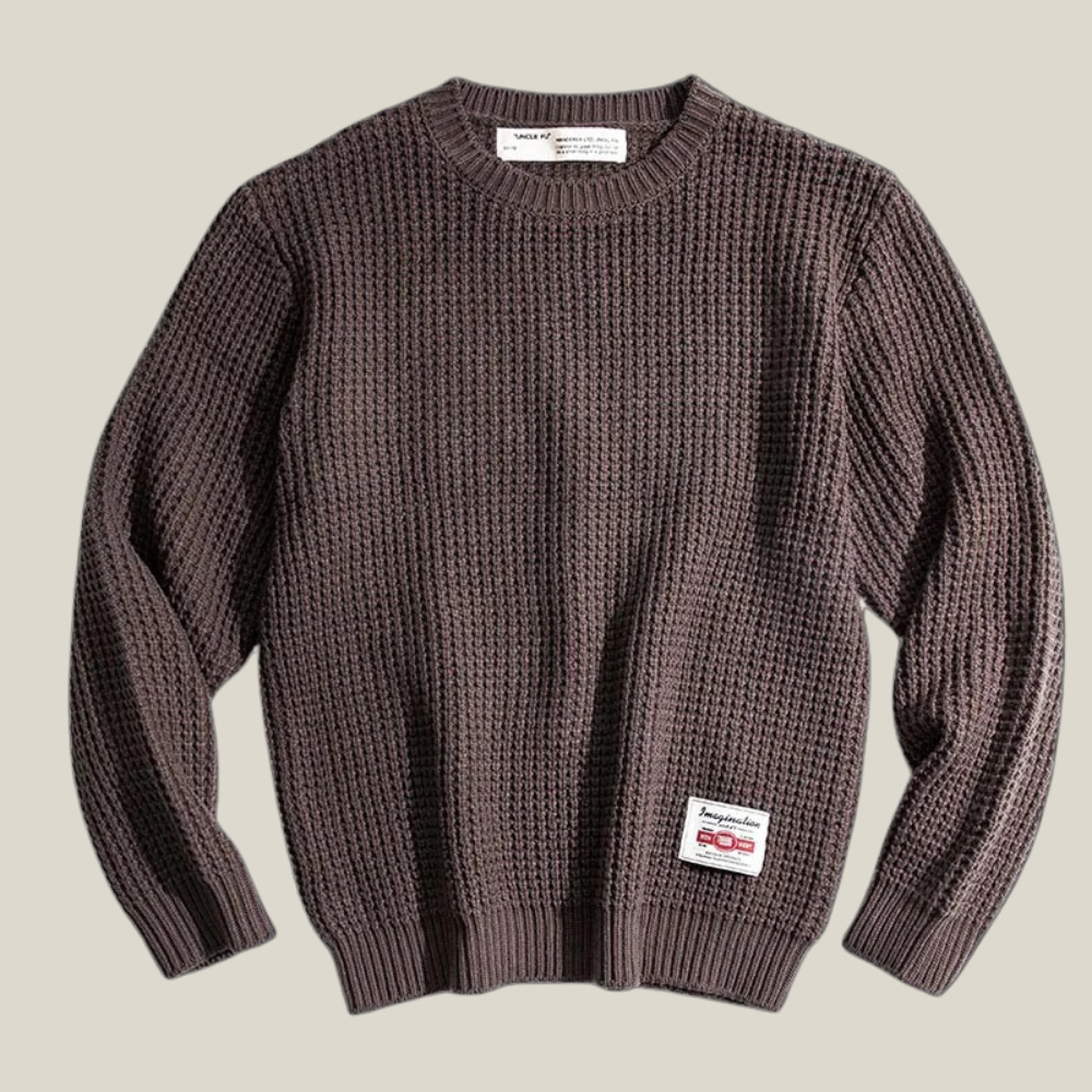 Oakern Waffle Knit Crewneck Sweater