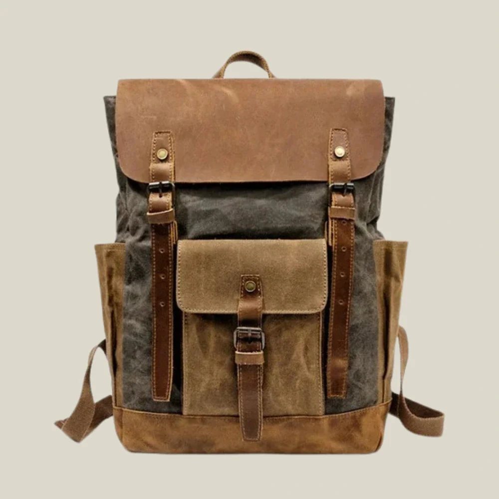 Oakern Trailblazer Backpack – Waxed Canvas & Leather Rucksack