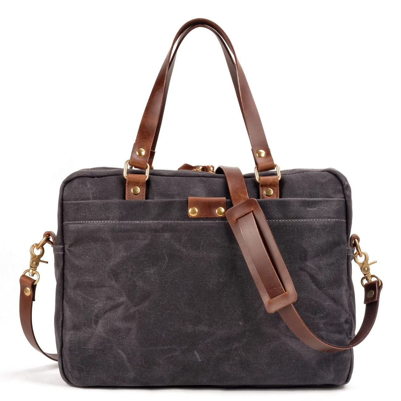Oakern Expedition Briefcase – Waxed Canvas & Leather Laptop Bag