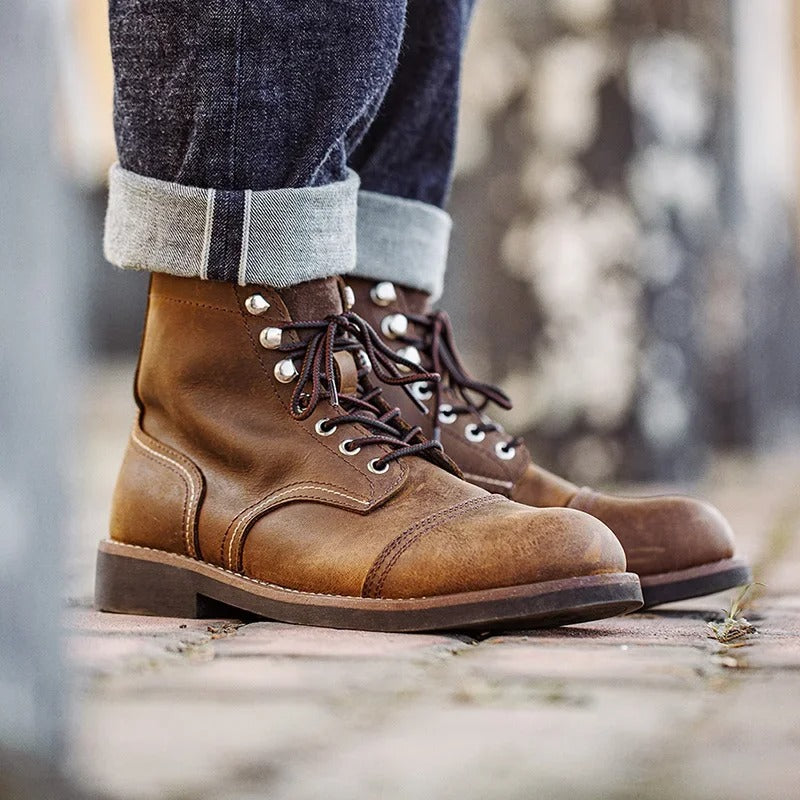 Ironhide Leather Cap Toe Boots - Oakern