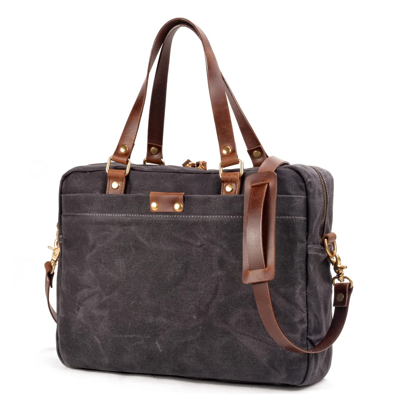 Oakern Expedition Briefcase – Waxed Canvas & Leather Laptop Bag