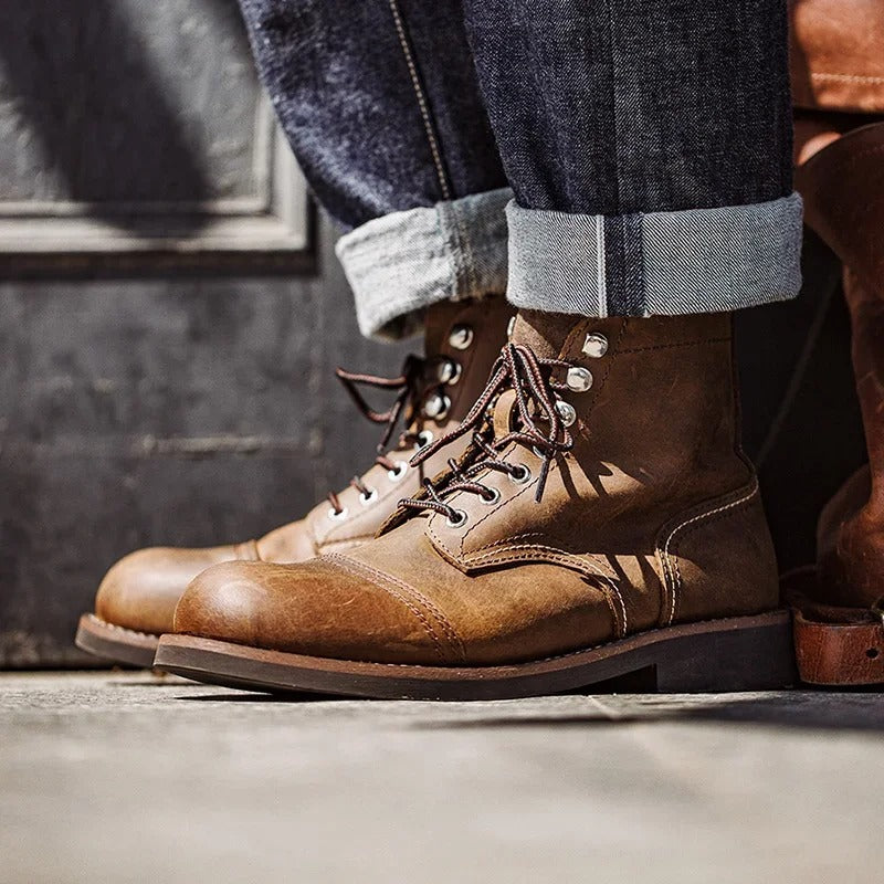 Ironhide Leather Cap Toe Boots - Oakern