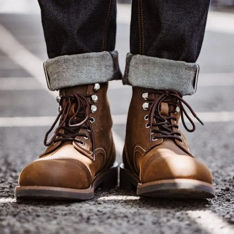 Ironhide Leather Cap Toe Boots - Oakern