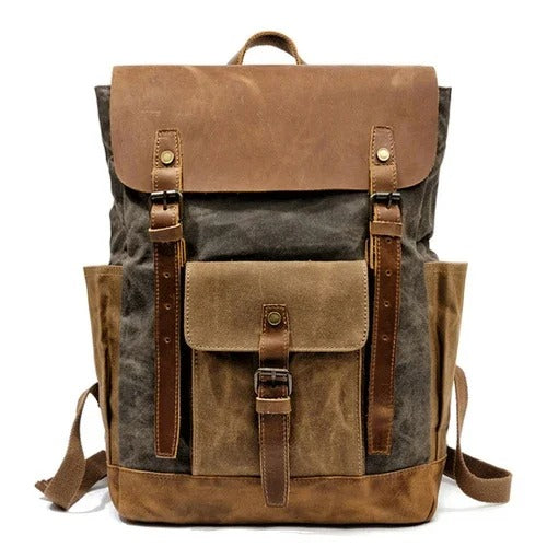 Oakern Trailblazer Backpack – Waxed Canvas & Leather Rucksack